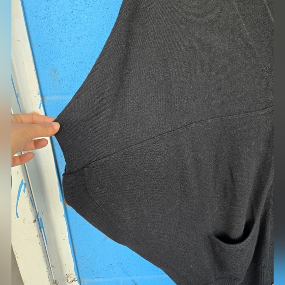 Karen Kane Women's cocoon short sleeve black cardigan Marino&Sheep wool Sz M - Picture 3 of 8